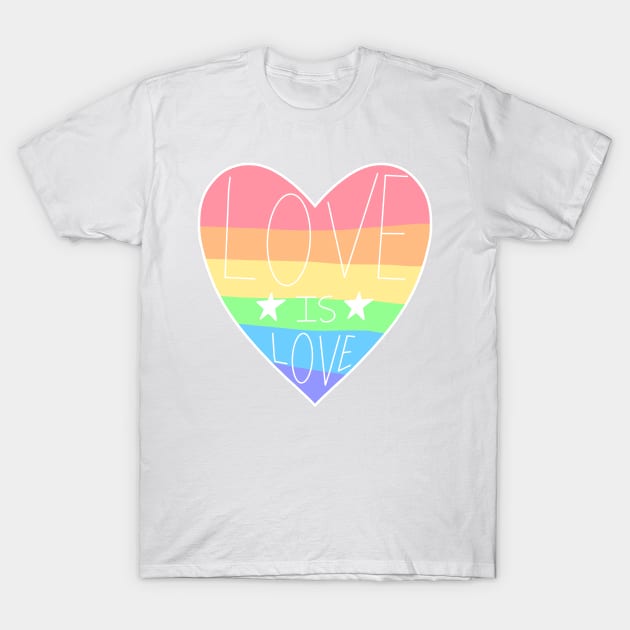 LOVE IS LOVE Heart T-Shirt by NYXFN